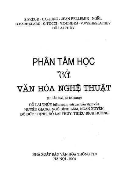 Phân Tâm Học Và Văn Hóa Nghệ Thuật - S. Freud, C.G. Jung - Hình ảnh 2