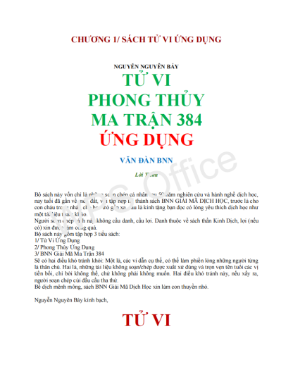 Tử Vi Ứng Dụng Phong Thủy Ứng Dụng BNN Giải Mã Ma Trận 384 – Nguyễn Nguyên Bảy - Hình ảnh 2