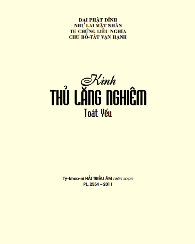 Kinh Thủ Lăng Nghiêm Toát Yếu – Sư bà Hải Triều Âm